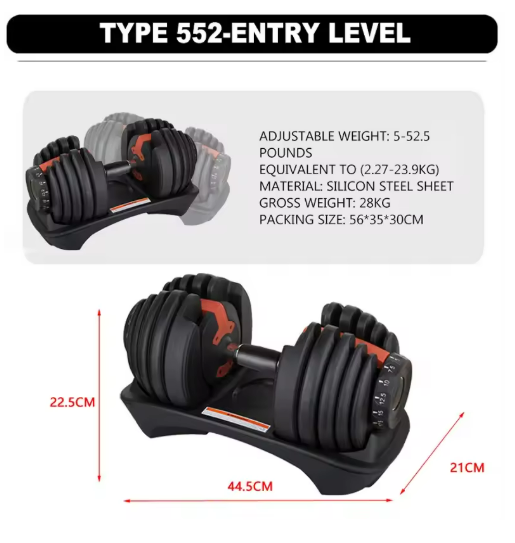 PowerNex 24KG Adjustable Dumbbell Set